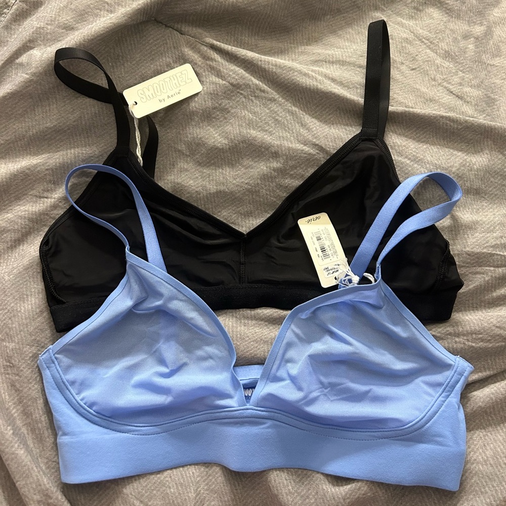 2 Unlined/not padded Aerie SMOOTHEZ Bralettes size Medium